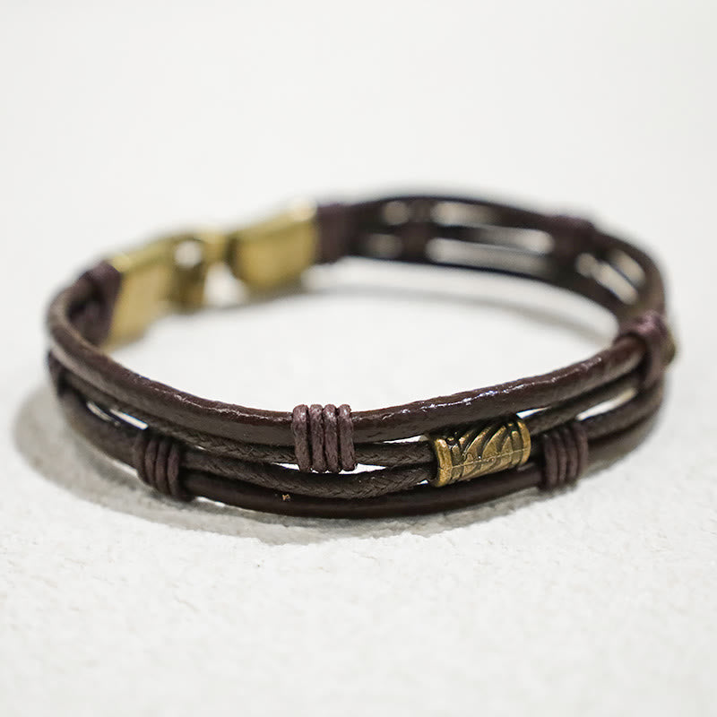 Unisex Copper Leather Spiritual Bracelet for Healing & Balance