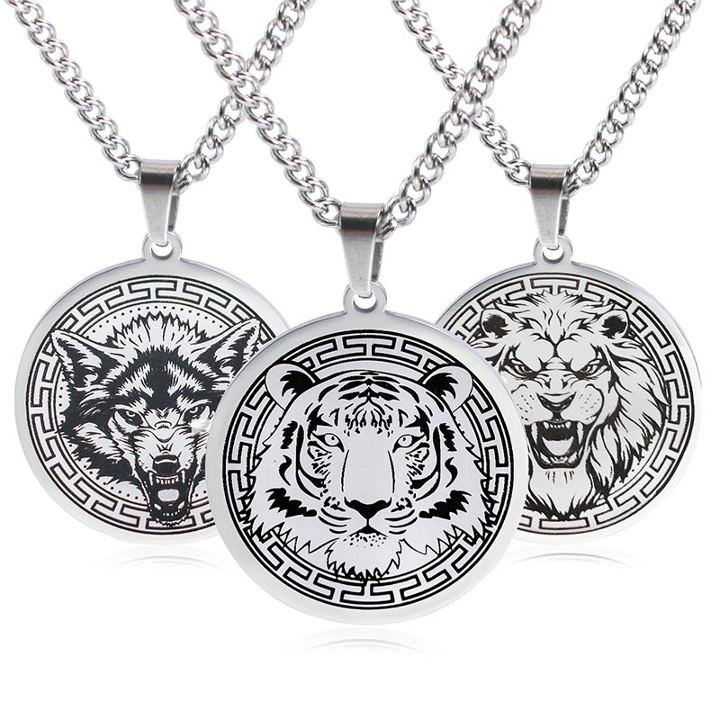 Titanium Steel Spiritual Protection Pendant Necklace Unisex