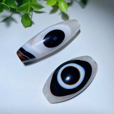 Schwarzer Achat-Anhänger, 4,8–6,1 cm, Heilkristall