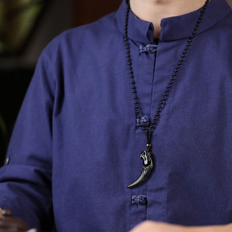 Schwarze Jade-Drachen-Halskette für Schutz und ruhige Energie