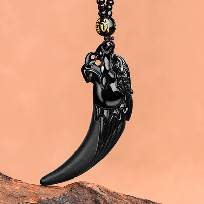 Schwarze Jade-Drachen-Halskette für Schutz und ruhige Energie