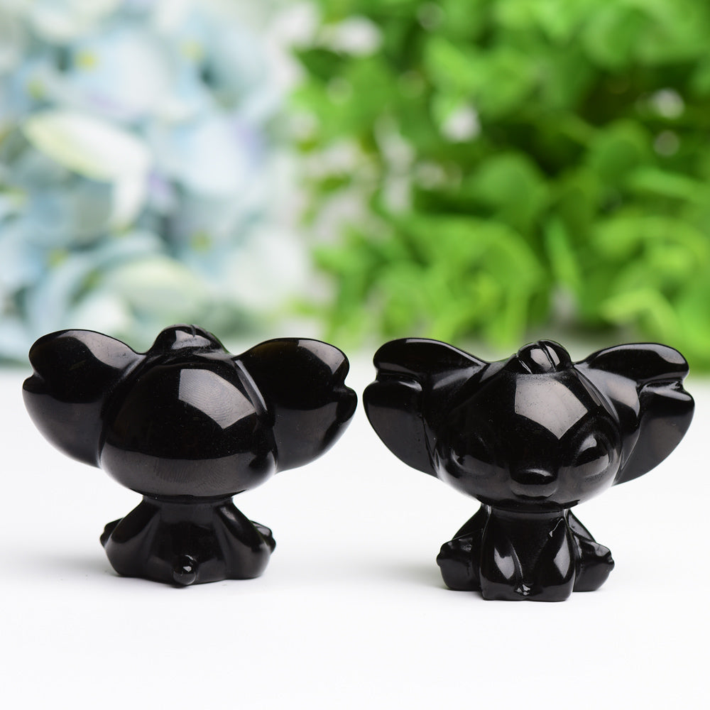 Black Obsidian Crystal Animal Carving 1.7" Size