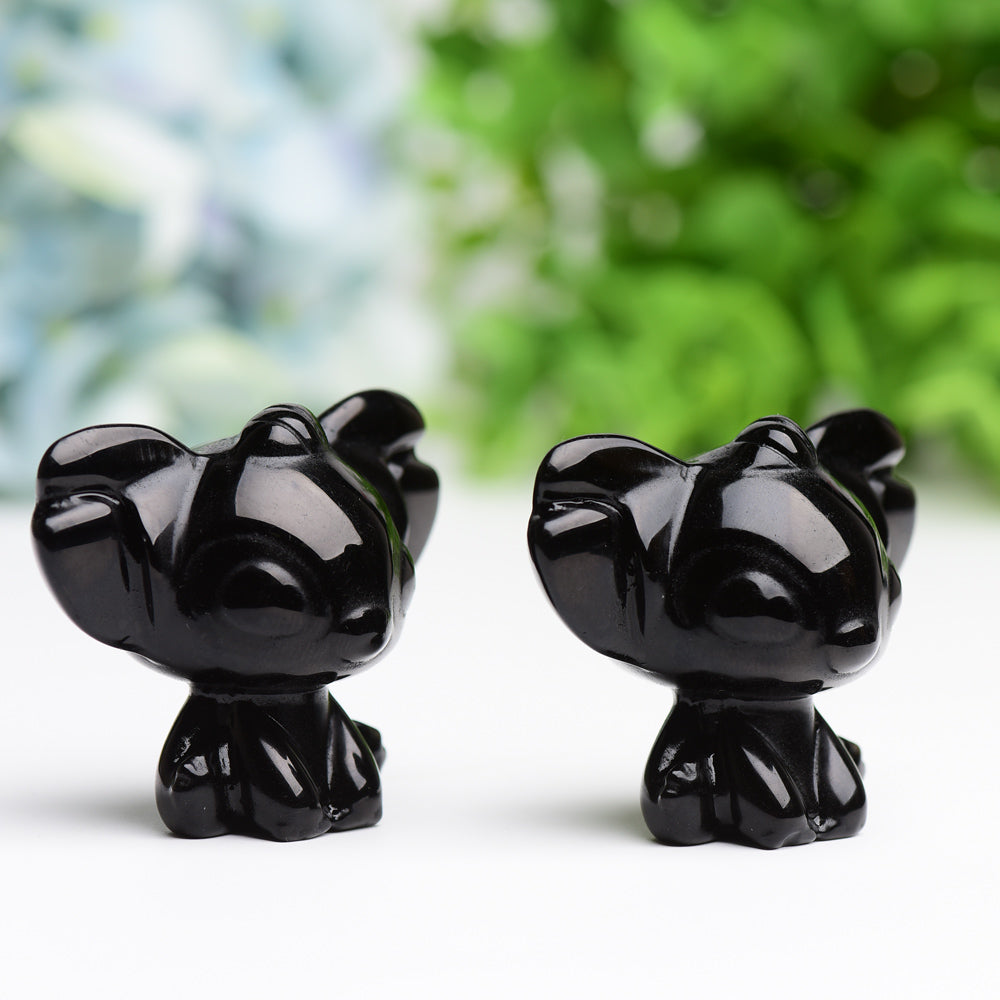 Black Obsidian Crystal Animal Carving 1.7" Size