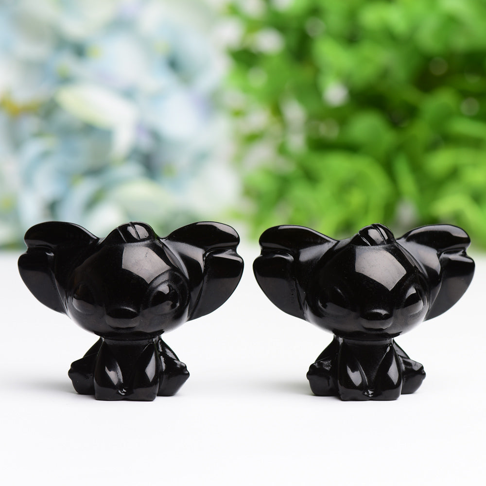 Black Obsidian Crystal Animal Carving 1.7" Size