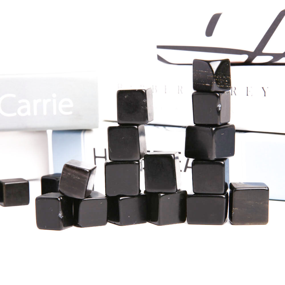Black Obsidian Crystal Cube for Grounding & Focus 100g