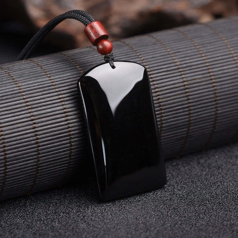 Schwarze Obsidian-Drachen-Phönix-Halskette für Erfolg und Schutz