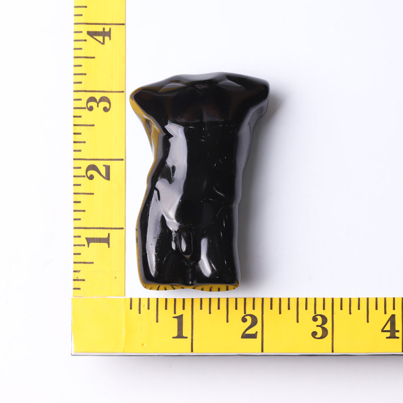 Black Obsidian Hand-Carved Crystal Figurine 2x3 Inches