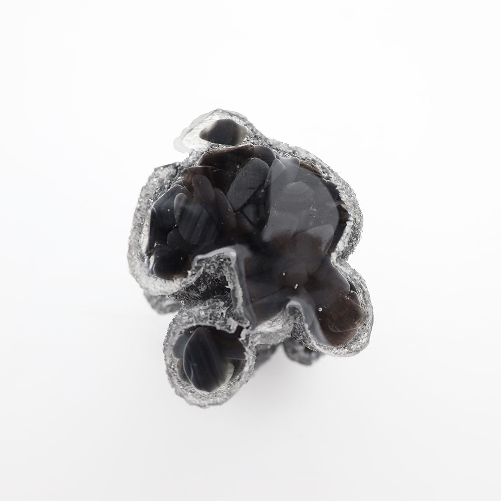 Black Obsidian Resin Toy Poodle Figurine 2-inch