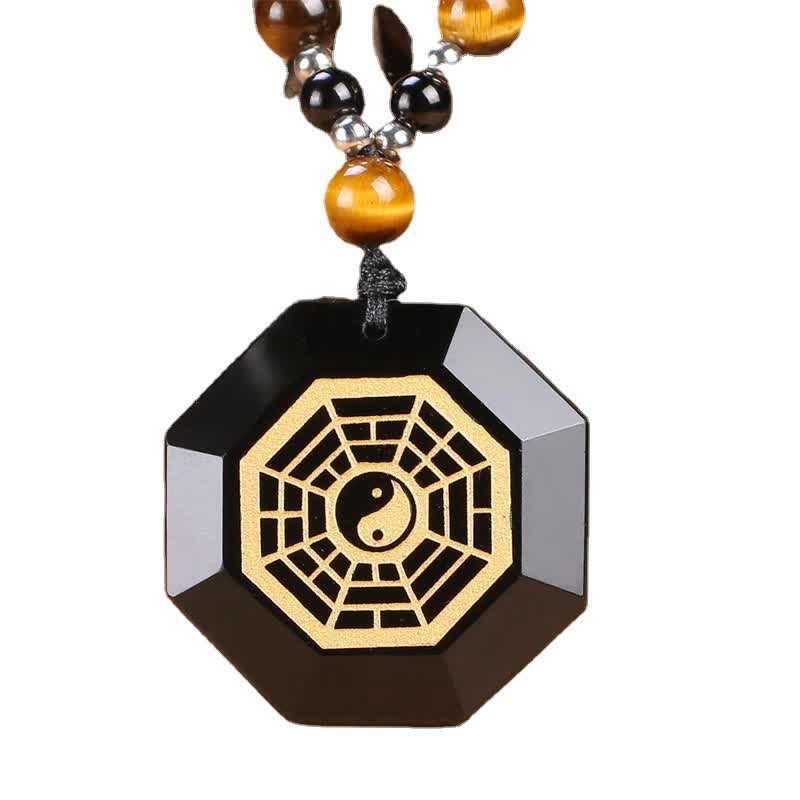 Schwarze Obsidian Yin Yang Halskette | Reinigung &amp; Gleichgewicht