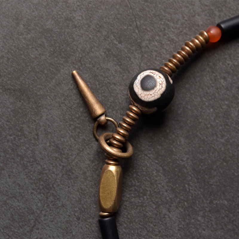 Schutzarmband aus schwarzem Onyx-Dzi-Perlen