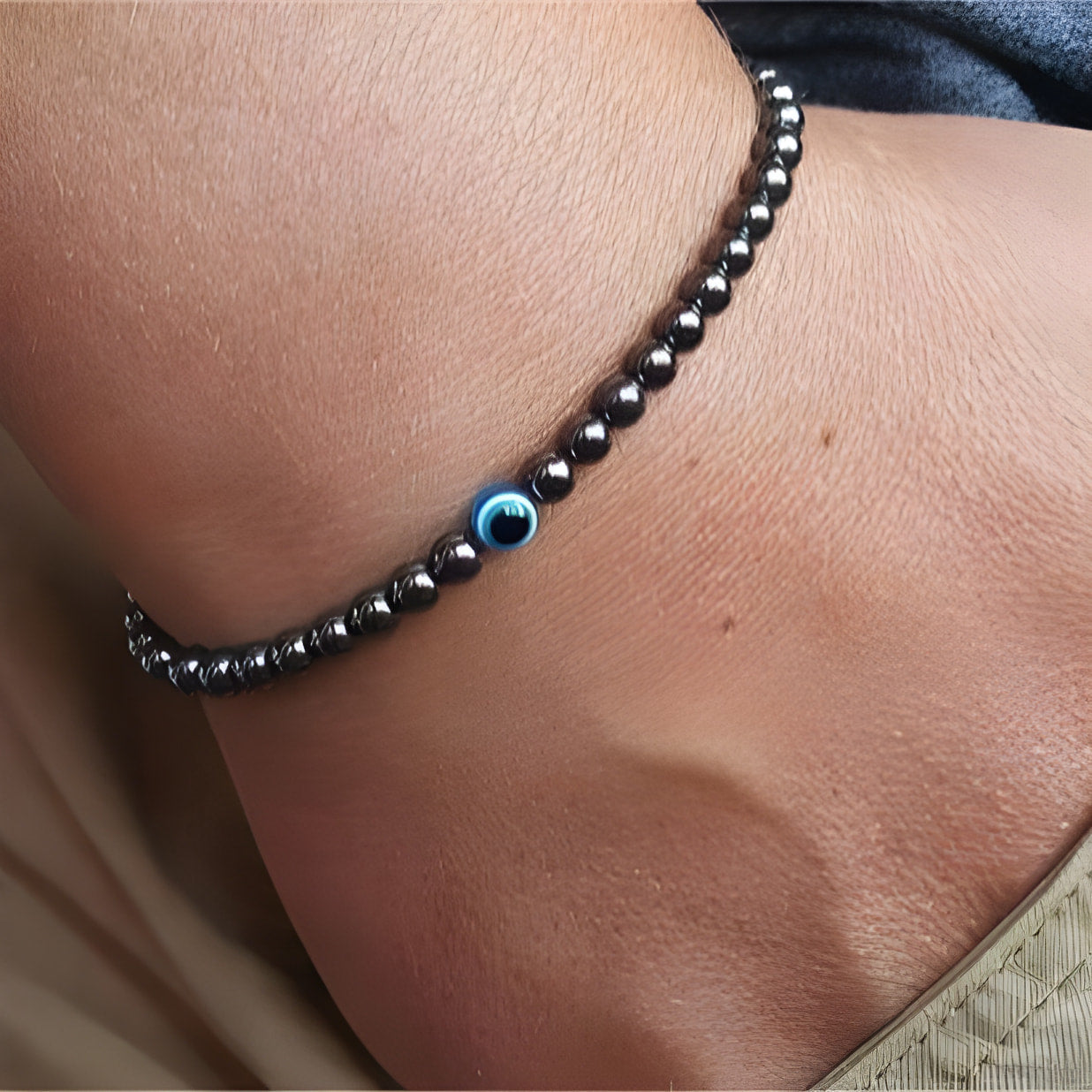 Schwarzes Onyx-Armband zum Schutz vor dem bösen Blick