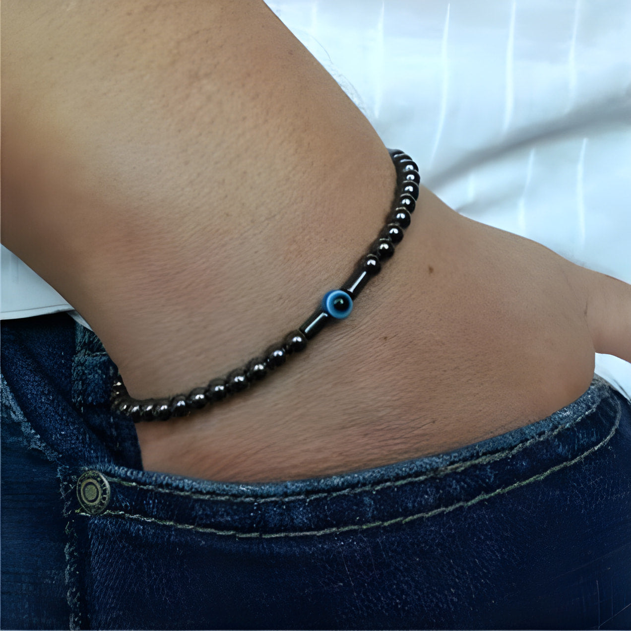 Schwarzes Onyx-Armband zum Schutz vor dem bösen Blick