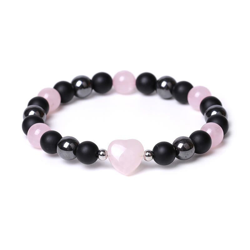 Schutzarmband aus schwarzem Onyx und Tigerauge, 8 mm Perlen