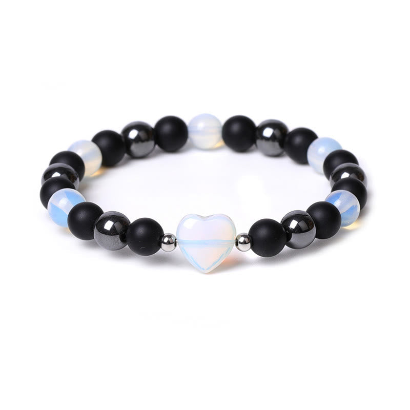 Schutzarmband aus schwarzem Onyx und Tigerauge, 8 mm Perlen