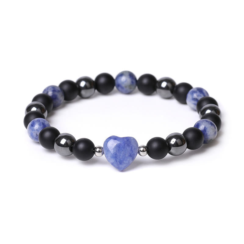 Schutzarmband aus schwarzem Onyx und Tigerauge, 8 mm Perlen