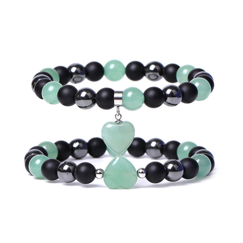Schutzarmband aus schwarzem Onyx und Tigerauge, 8 mm Perlen