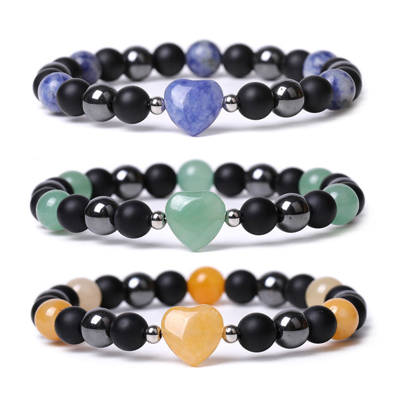 Schutzarmband aus schwarzem Onyx und Tigerauge, 8 mm Perlen