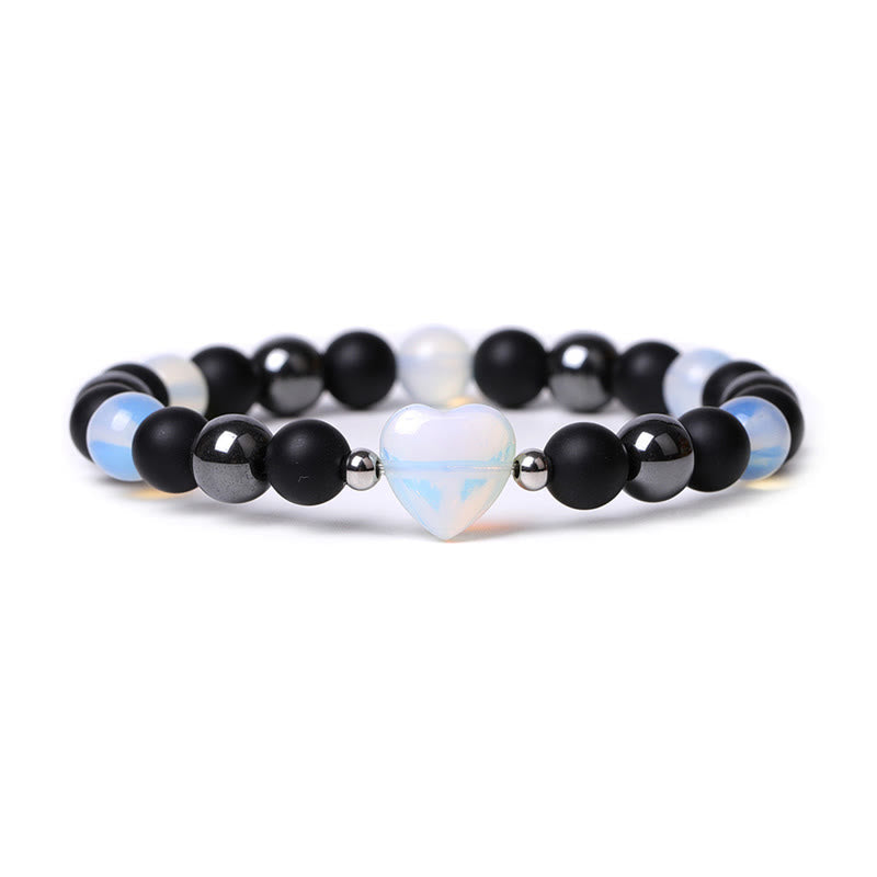 Schutzarmband aus schwarzem Onyx und Tigerauge, 8 mm Perlen