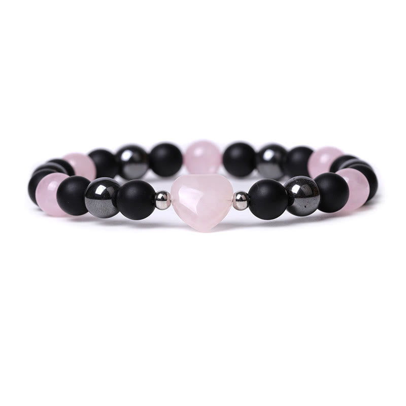 Schutzarmband aus schwarzem Onyx und Tigerauge, 8 mm Perlen