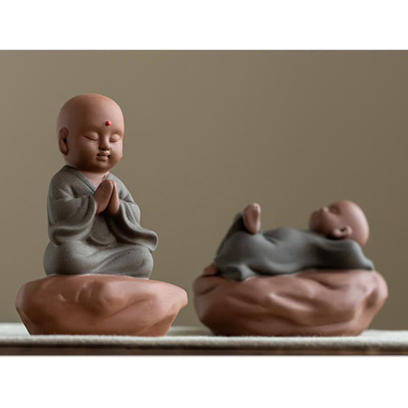 Buddha-Blume aus schwarzem Pfirsichholz, Zen-Dekor, 5,4 cm, Ruheheilung
