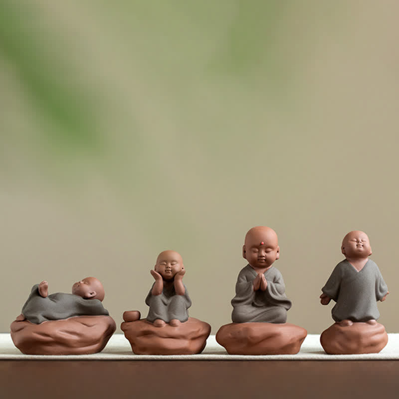 Buddha-Blume aus schwarzem Pfirsichholz, Zen-Dekor, 5,4 cm, Ruheheilung