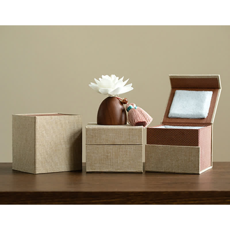 Buddha-Blume aus schwarzem Pfirsichholz, Zen-Dekor, 5,4 cm, Ruheheilung