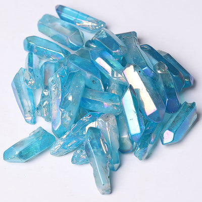 Blaue Aura-Engel-Kristallspitzen, 1,2–1,7 Zoll, Rohquarz
