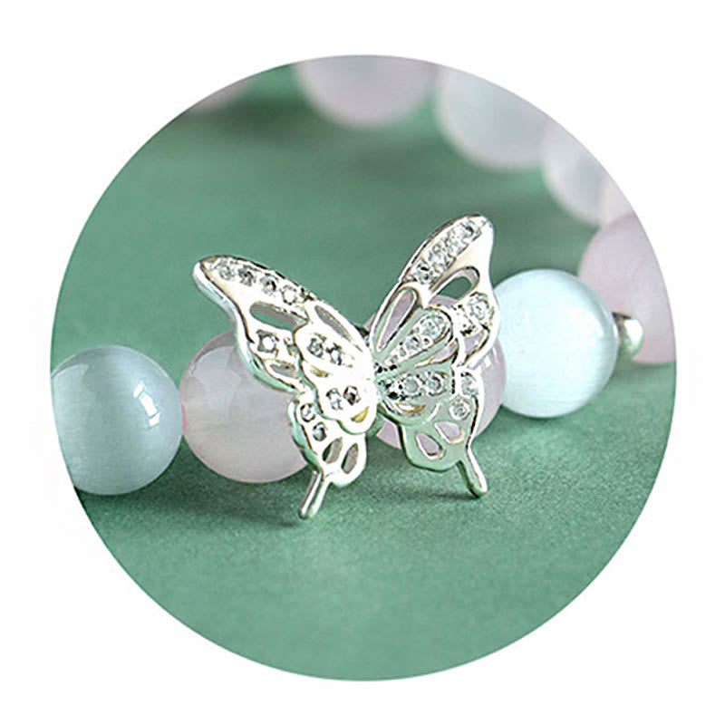 Blaues Chalcedon-Schmetterlings-Energie-Spirituelles Armband