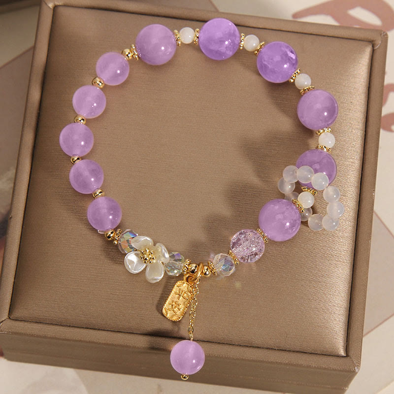 Blaues Amethyst-Kristall-Heilarmband für Gelassenheit und Klarheit