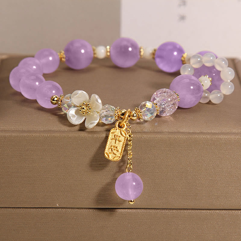 Blaues Amethyst-Kristall-Heilarmband für Gelassenheit und Klarheit