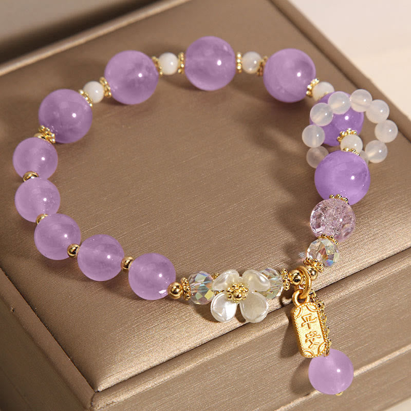 Blaues Amethyst-Kristall-Heilarmband für Gelassenheit und Klarheit