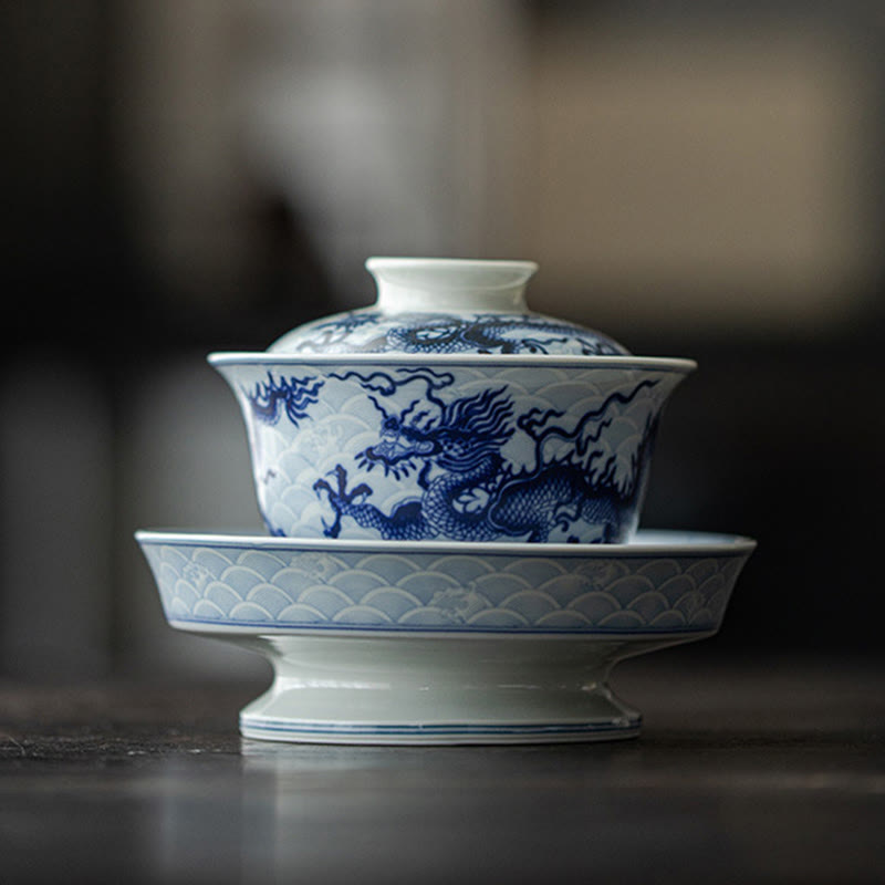 Blauer Drache Keramik-Teetasse 80 ml | Chinesische Teetasse
