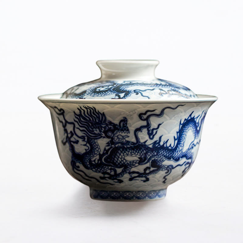 Blauer Drache Keramik-Teetasse 80 ml | Chinesische Teetasse
