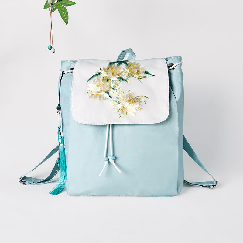 Blauer Epiphyllum Canvas-Rucksack für Accessoires