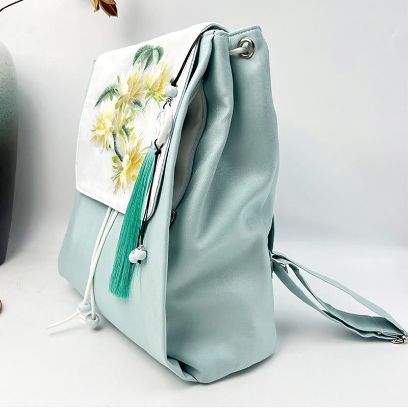 Blauer Epiphyllum Canvas-Rucksack für Accessoires