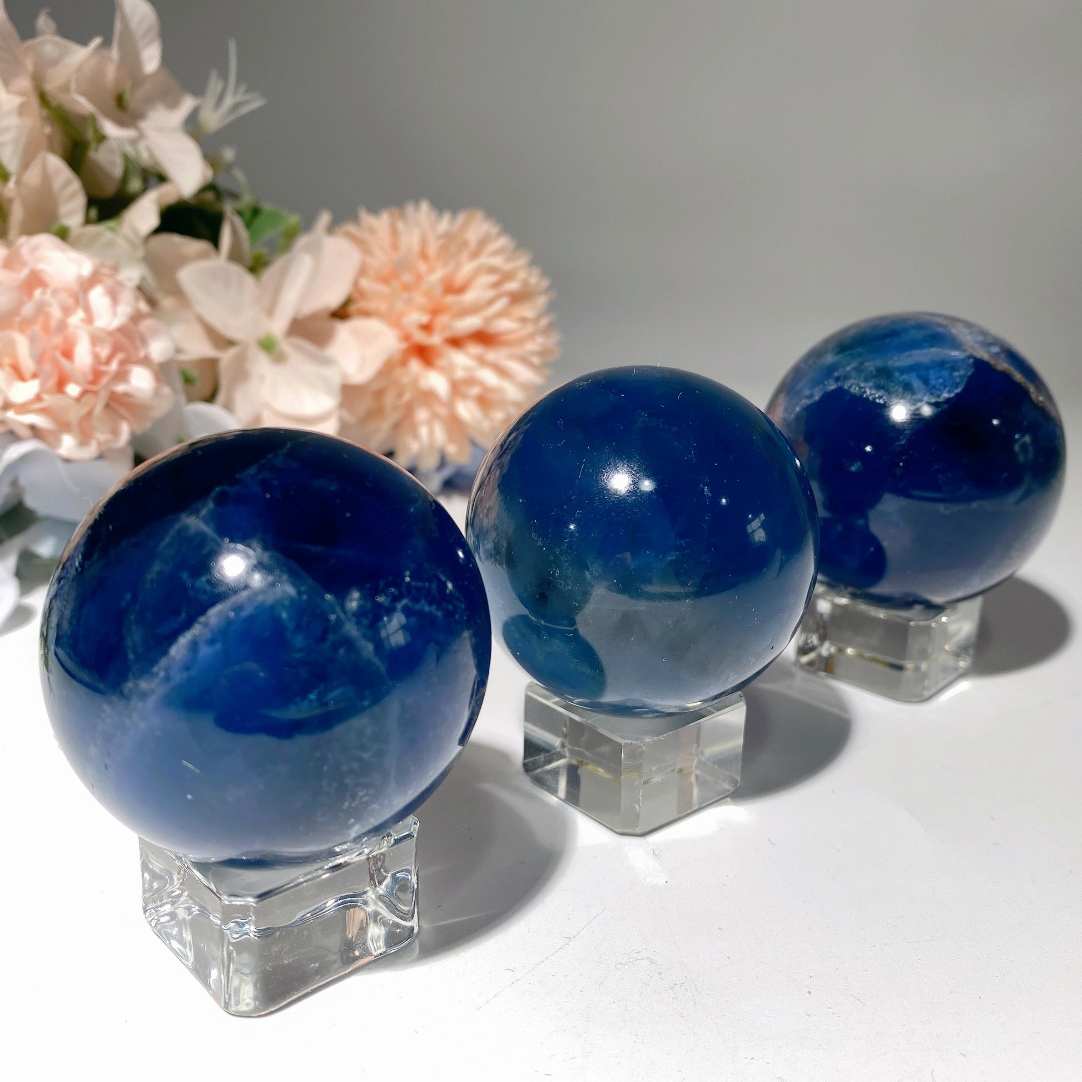 Blue Fluorite Crystal Sphere 1.5-2.0 Inch Healing Orb