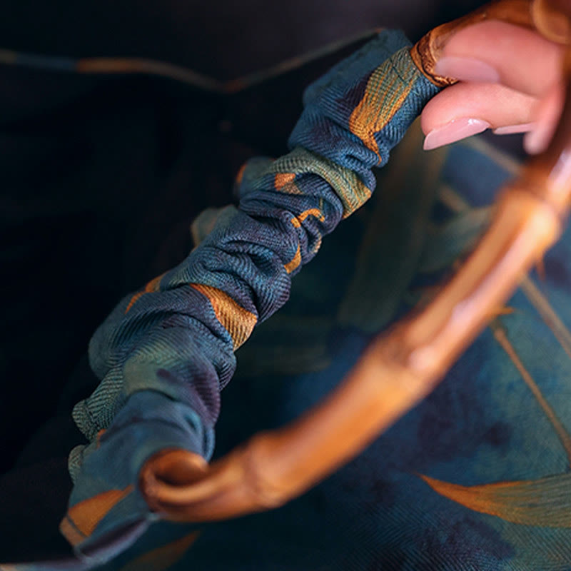 Blaue grüne Bambusblätter spirituelle Accessoires Tasche