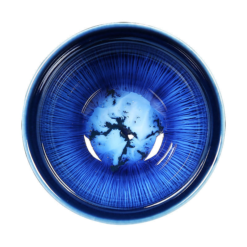 Blaue Jianzhan Keramik-Teetasse 160 ml Zen-Dekor