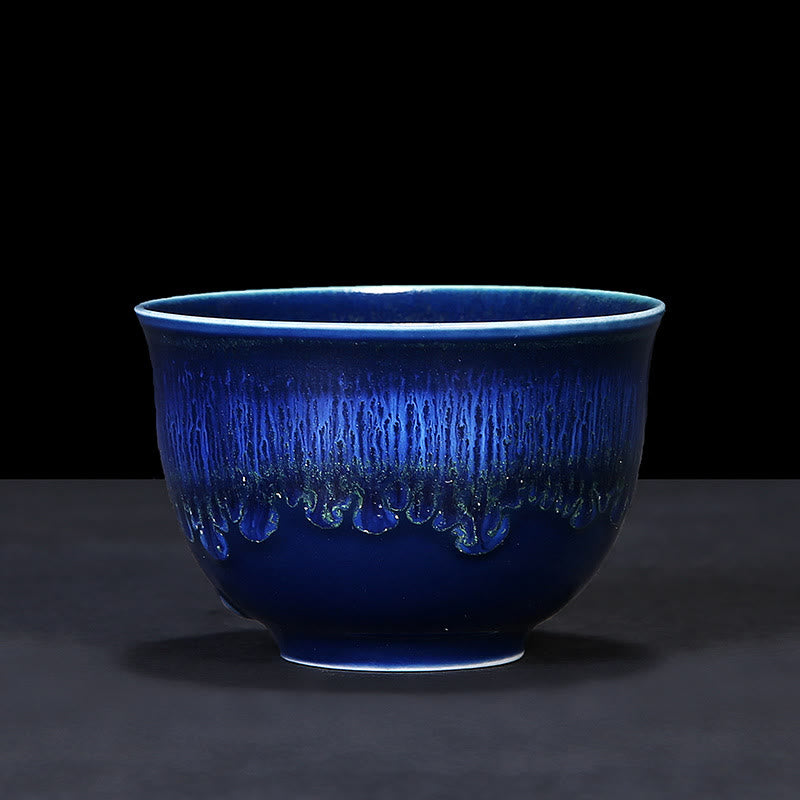 Blaue Jianzhan Keramik-Teetasse 160 ml Zen-Dekor