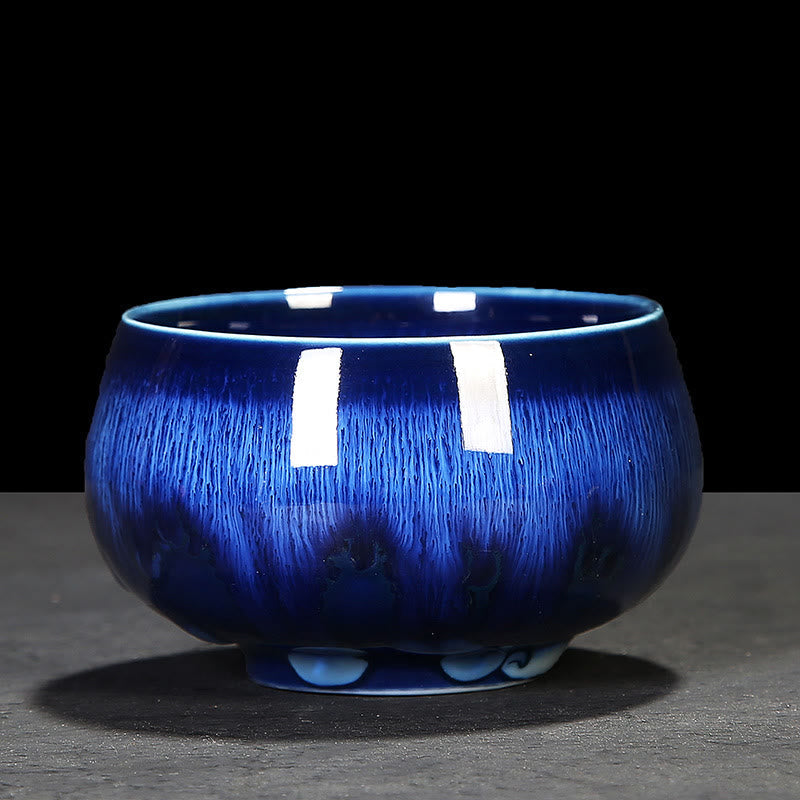 Blaue Jianzhan Keramik-Teetasse 160 ml Zen-Dekor