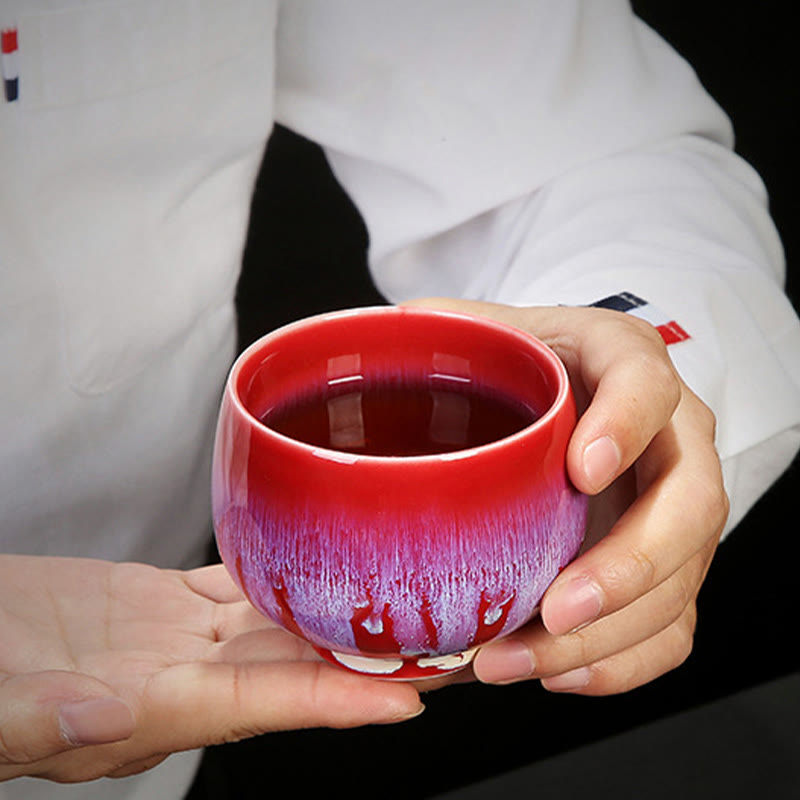 Blaue Jianzhan Keramik-Teetasse 160 ml Zen-Dekor