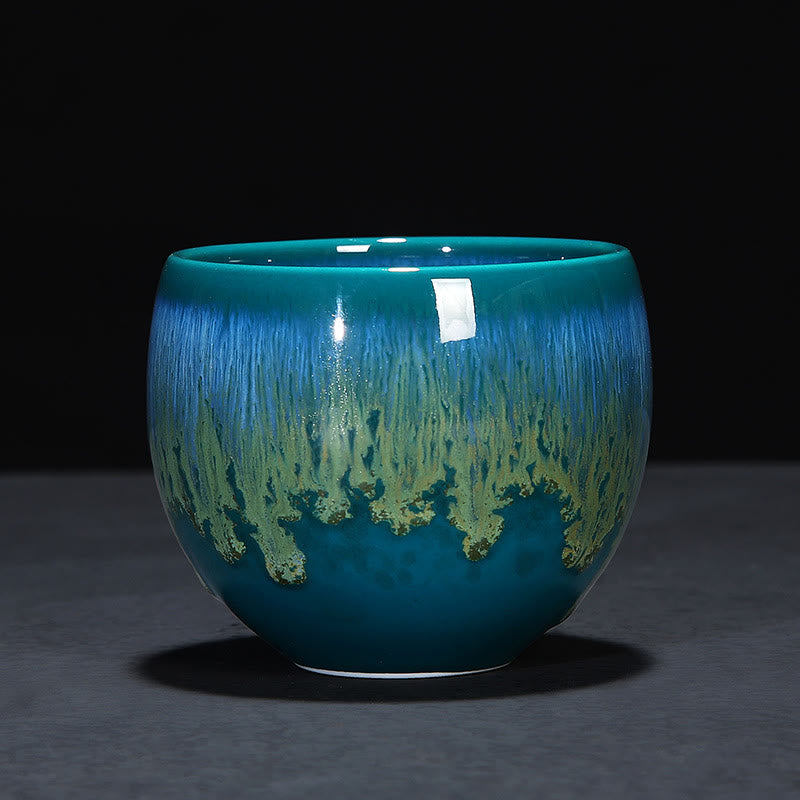 Blaue Jianzhan Keramik-Teetasse 160 ml Zen-Dekor