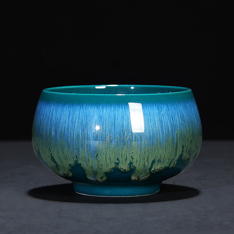 Blaue Jianzhan Keramik-Teetasse 160 ml Zen-Dekor