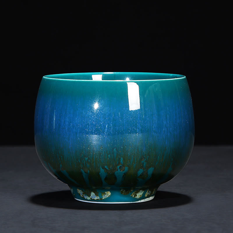 Blaue Jianzhan Keramik-Teetasse 160 ml Zen-Dekor