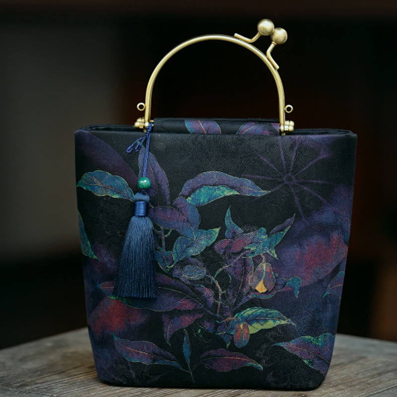 Blaue Blätter Schmetterling Spiritueller Schmuckbeutel 19cm | Heilende Klänge