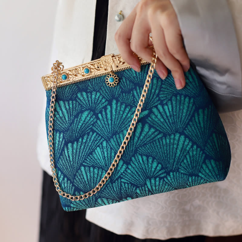 Umhängetasche mit Metallkette in Blau | Spirituelles Accessoire