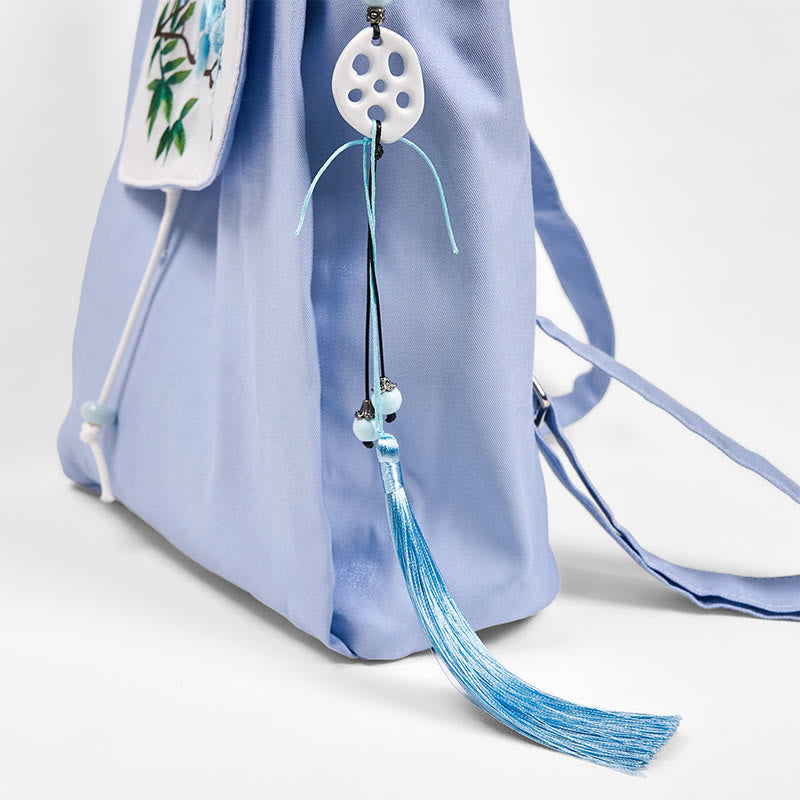Blauer Magnolia Handgefertigter Canvas-Rucksack | Mindful Carry