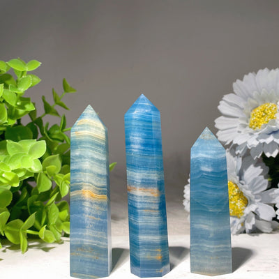 Blaue Onyx-Kristallspitzen, 2,3 bis 4 Zoll, Heilungsset