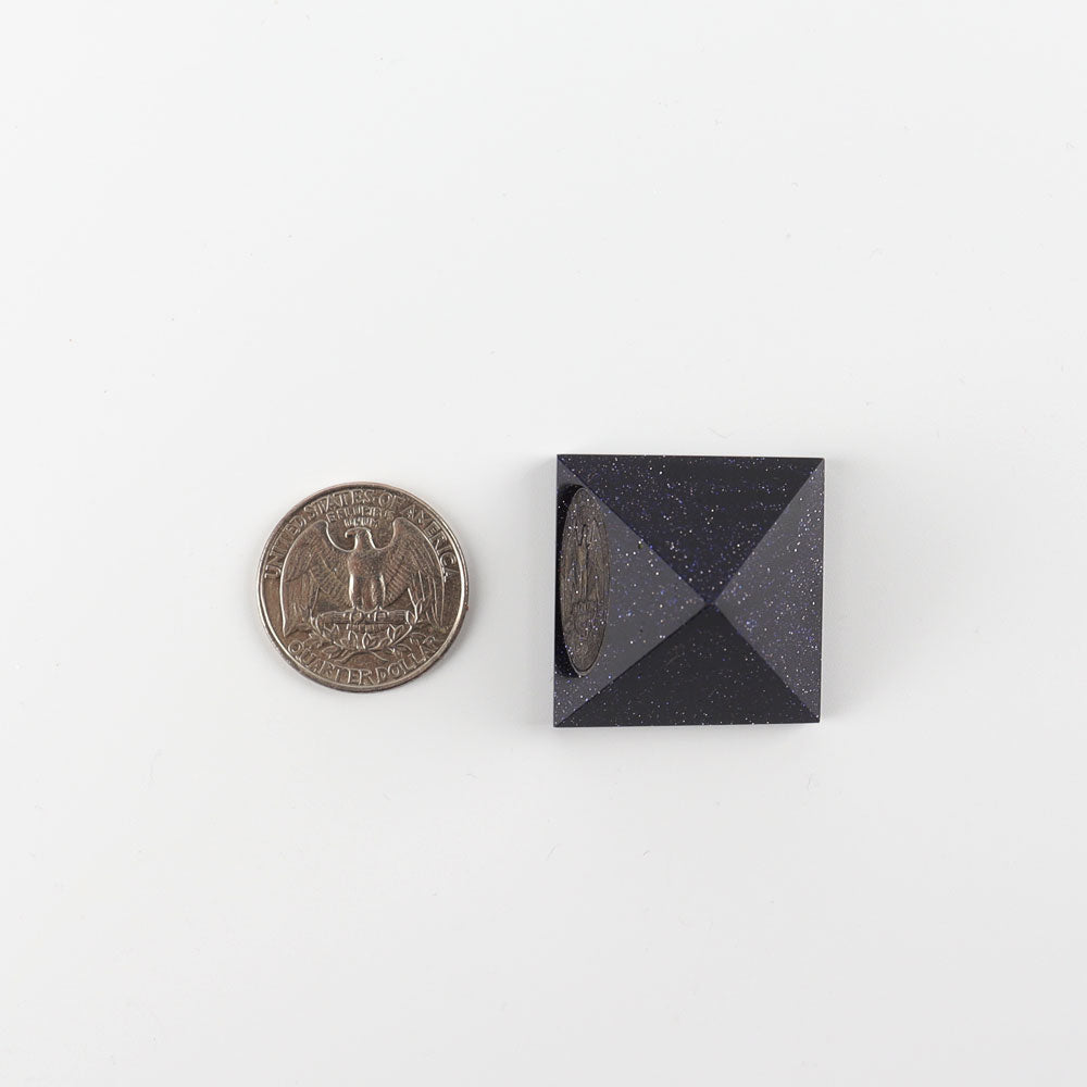 Blue Sand Stone Crystal Pyramid 1.25in for Energy Healing