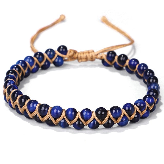 Blaues Tigerauge-Chakra-Armband für Glück und Einsicht